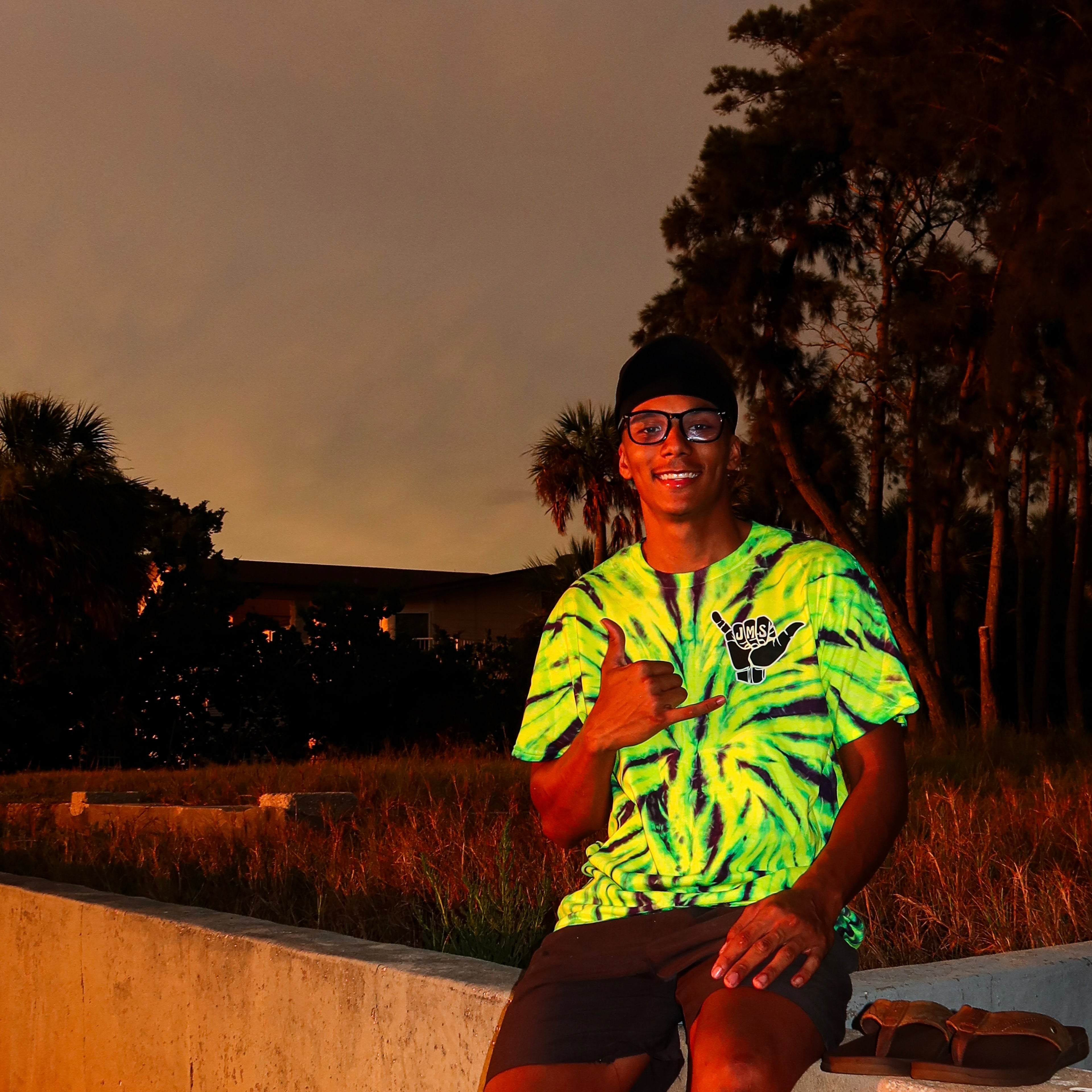Hyper Lime JMS Tie-Dye Tee